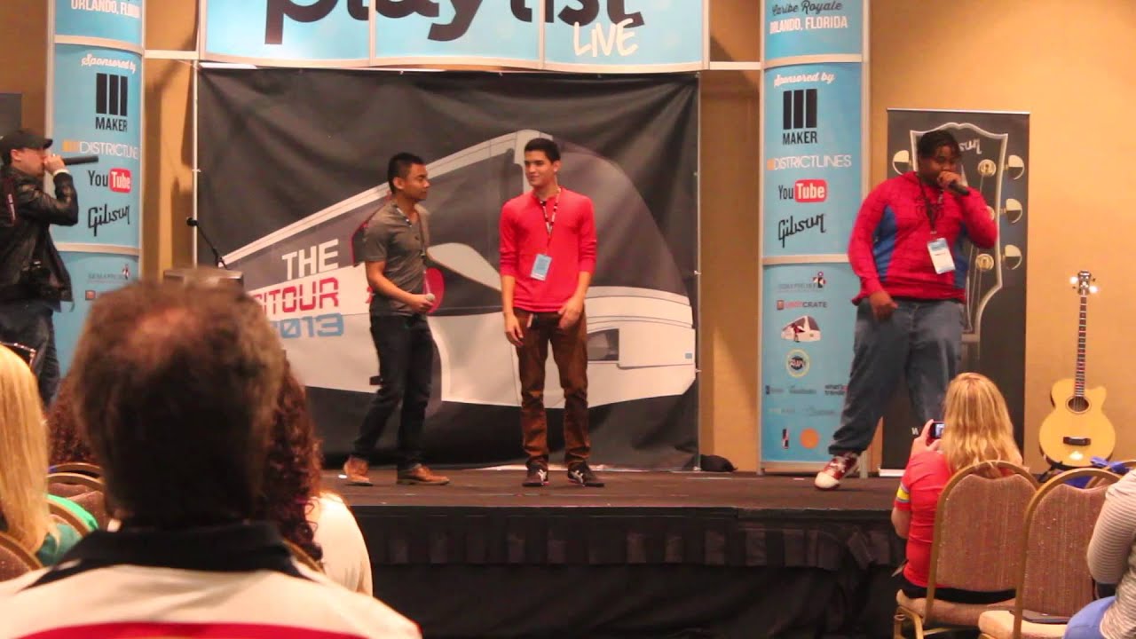 2 on 1 rap battle at playlist live (Moby Ley vs Wassabi Productions ...