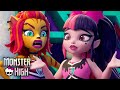 ¡Draculaura y Toralei Compiten por Liderar a las Asustadoras! | Nueva serie animada de Monster High