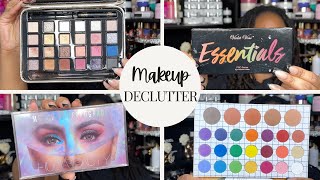 MY FIRST MAKEUP DECLUTTER | GETTING RID OF A LOT OF ITEMS | EYESHADOW PALETTES, FOUNDATION &amp; MORE!