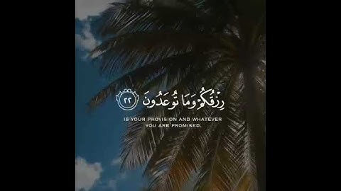 وفي السماء رزقكم وماتوعدون 🌹قران كريم بتلاوة خاشعة