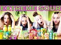 SOUREST GUMMY DRINK IN THE WORLD CHALLENGE!! Warheads, Toxic Waste Smoothie (Haschak Sisters)