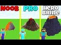 Minecraft Battle: NOOB vs PRO vs HEROBRINE: VOLCANO BUILD CHALLENGE / Animation