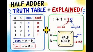 Digital Design Basics #8: Half Adder (Truth Table + Verilog)