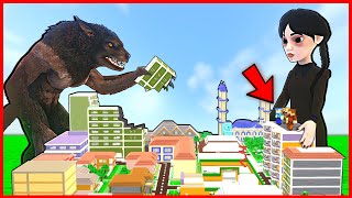 KURT ADAM ŞEHRE SALDIRDI WEDNESDAY BİZİ KORUDU! 😱 - Minecraft