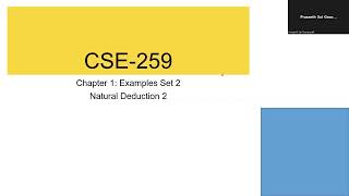 CSE 259: Example2 : Natural Deduction