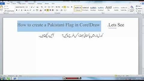 how to create a Pakistan  flag in Corel draw