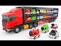 Colors for children to learn with truck transporter toy street vehicles  educationals