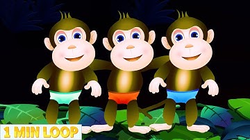 [1 MIN LOOP] 🐵 Five Little Monkeys Jumping on the Bed Fun Nursery Rhymes for Kids 🎶 @MonkeyLoopWorld