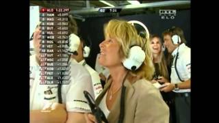 Vivian Sibold and Sina Rosberg in Mercedes garage, Monza, Qualifying