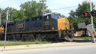CSX 915 Leads Stack Train, Tiffin, Ohio, 6/26/26