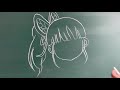 かんたん絵の描き方【鬼滅の刃: 栗花落カナヲ】黒板イラスト 通常速 ASMR