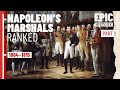 Napoleon's Marshals: Bernadotte, Augereau, Lefebvre, Mortier, Marmont.