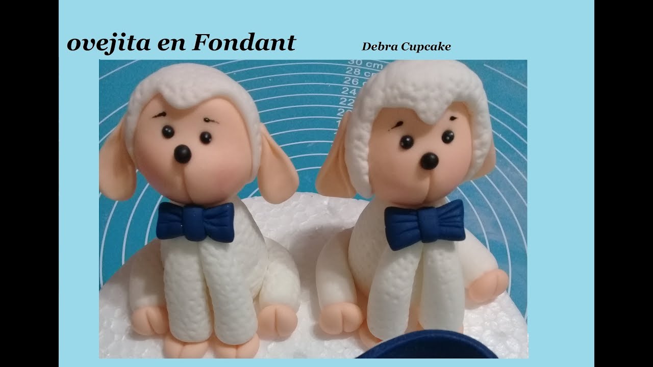 Ovejita en Fondant.- modelando figura para Pasteles o cupcakes 