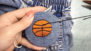 How to Embroider a Basketball Pattern on Clothes