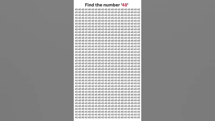 “Can You Spot 48 Hidden Among the 45s?  | Fast Number Challenge!” #shortschallenge #shorts