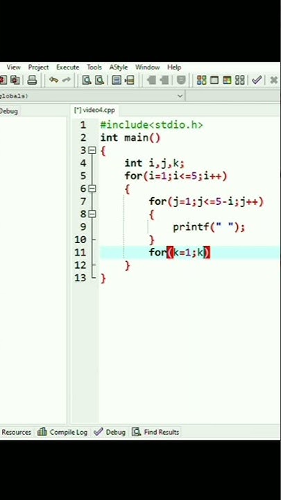 pattern printing in c language #shorts - YouTube