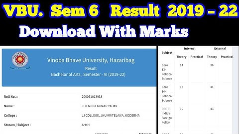 VBU SEM 6 Result out l finel semester 6 result with marks download l how to download sem 6 result