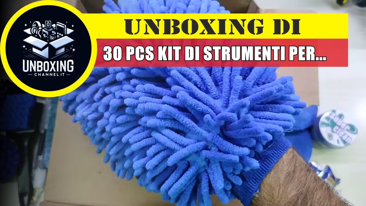 Kit Pulizia Auto 12 Pezzi - Guanto Microfibra, Spazzole E Asciugamano Per Interni Ed Esterni