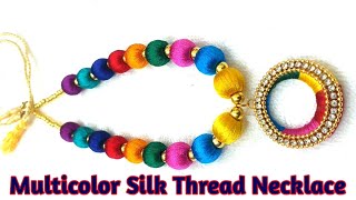 Multicolor Silk Thread Necklace Making Video.silk Thread Jewellery Making Video.silk Thread Necklace