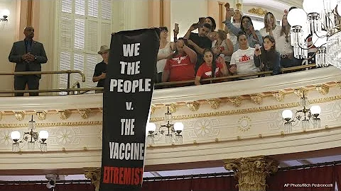 Anti-vaccine protesters react to new California law targeting vaccine exemptions