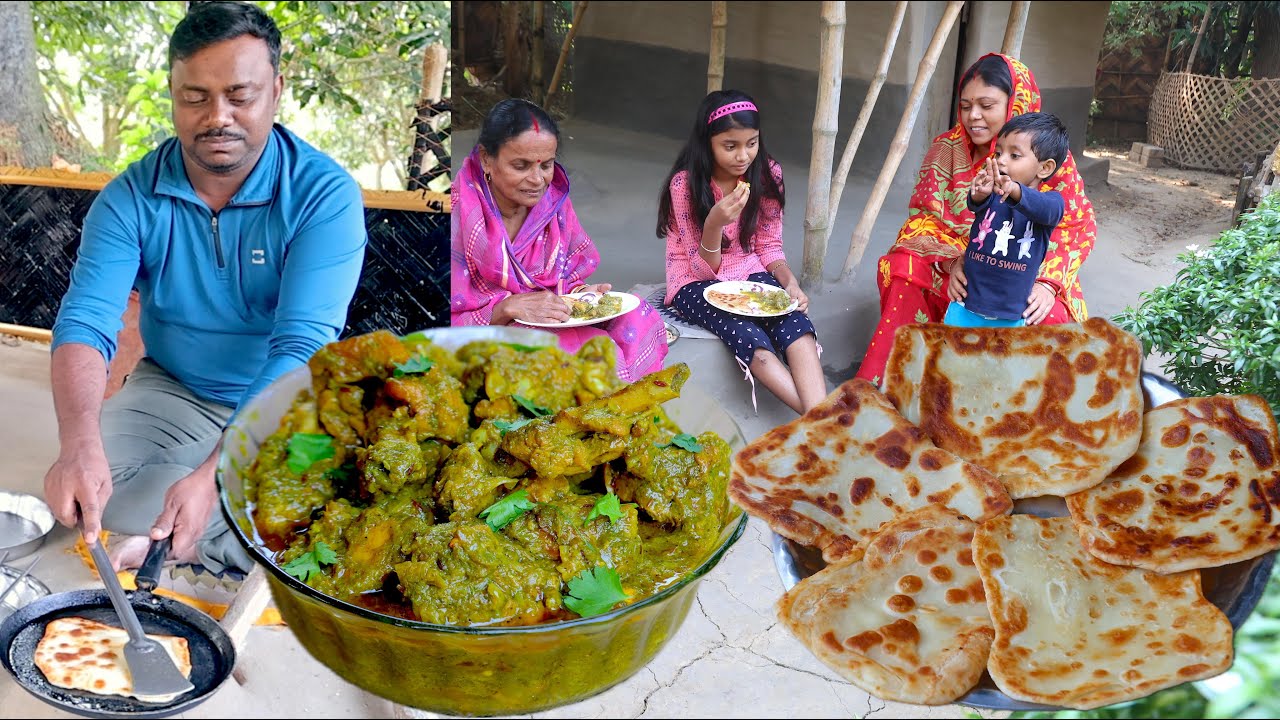 পাকা রাধুনীরর হাতের দই-পরোটা ও ধনেপাতা চিকেন / Dhona Pata Chicken & Doi Porotha