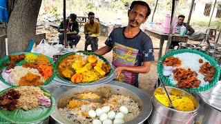 Cheapest RoadSide Unlimited Meals | Indian Street Food | #Meals #Vegmeals #NonVegMeals