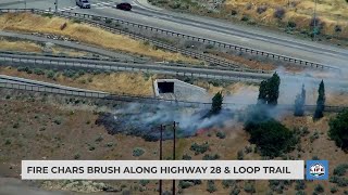 Fire chars brush along Highway 28 & Loop Trail