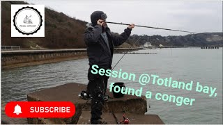 Sea fishing at Totland Bay Isle of Wight UK....Conger
