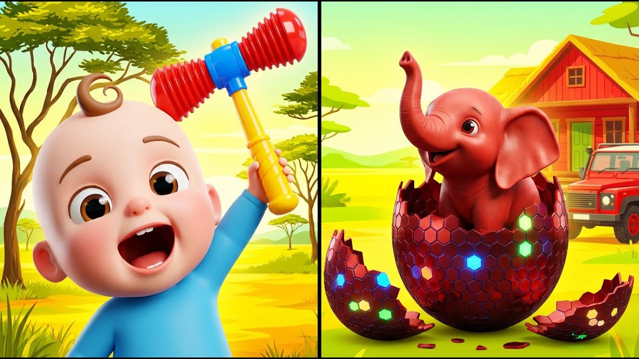 Zoo Safari Surprise Eggs! 🦁 Learn Colors with Baby Elephants & Wild Animals 🐘🚙