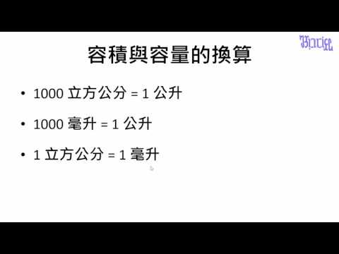 體積容積對照表 健康跟著走
