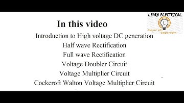 Generation of DC High Voltage