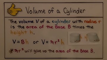 8th Grade Math 13.1b, Finding the Volume of a Cylinder, V=πr²h
