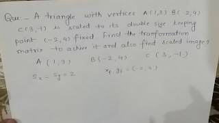 Numerical based on Fixed Point Scaling || composite transformation || computer graphics