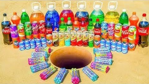 EXPERIMENT: Big Toothpaste Eruption from Giant Coca-Cola Rocket, Mtn Dew, Fanta, Cola and Mentos