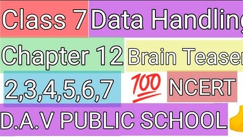Class 7#Maths#Chapter 12#Brain Teasers #2,3,4,5,6,7 Questions #datahandling #viral