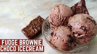 Easy Homemade Chocolate Ice Cream Recipe | Fudge Brownie | Mamagician