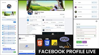 Live Facebook Development Mini Project HTML CSS JavaScript PHP And MySQL