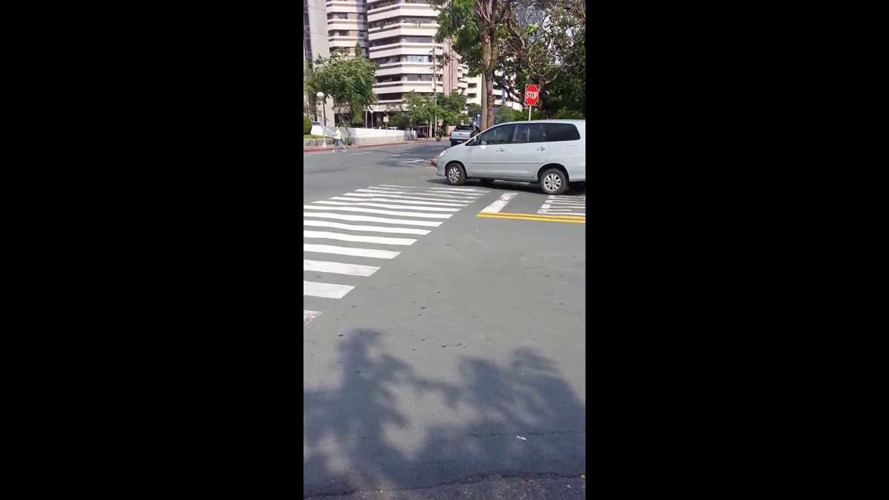 cars ignore stop sign & pedestrian crossing in makati