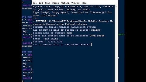 Simple Mobile Contact Management System using Python