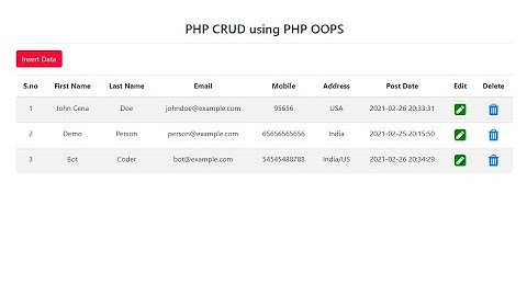 CRUD Operation using PHP OOPS part - 2