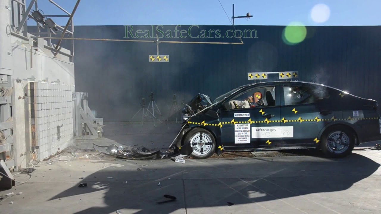 Nissan Versa (2016) Crash Tests (SidePole, Front, Side) YouTube