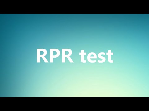 تست RPR - معنی و تلفظ پزشکی