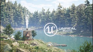 Unreal Engine 4  - Fallen UFO &amp; Cows