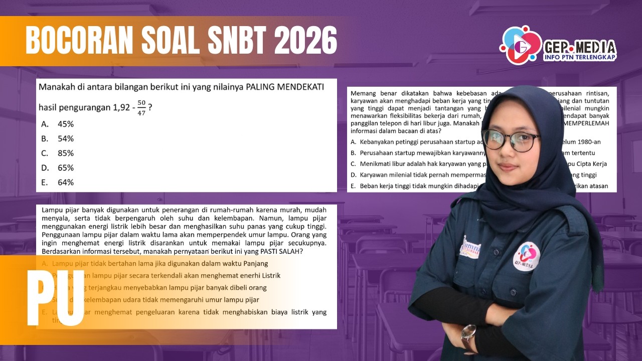 BOCORAN SOAL SNBT 2026 PENALARAN UMUM (PU) | GEP MEDIA
