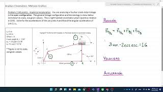 Análisis Cinemático COMPLETO de un Mecanismo Biela Manivela Corredera. [Método Gráfico - SolidWorks]