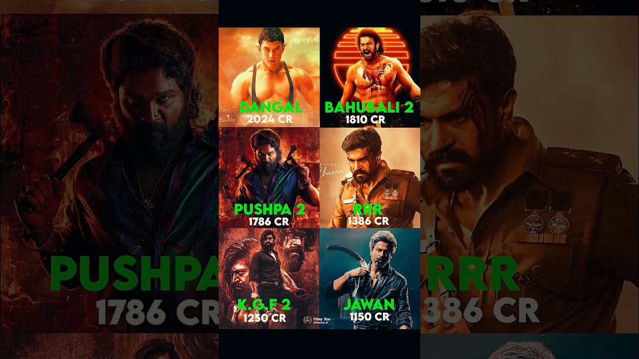 Dangal Vs Bahubali 2 Pushpa RRR KGF Jawan Movie Comparison Box Office Collections