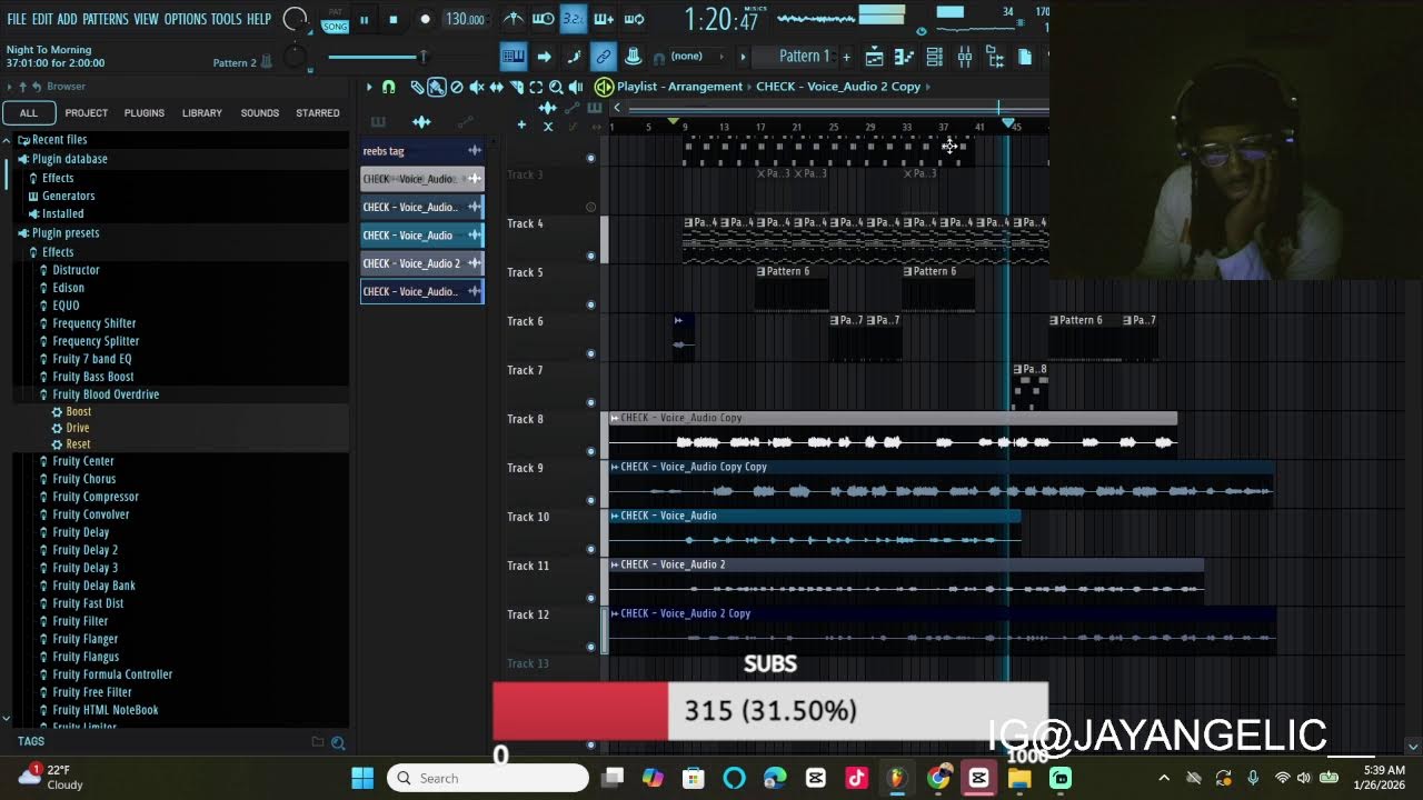 making beats then mixing tape