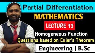 Famous Partial Differentiation|Homogeneous function|Questions Based on Eulers Theorem|Lecture 13 Net Worth
