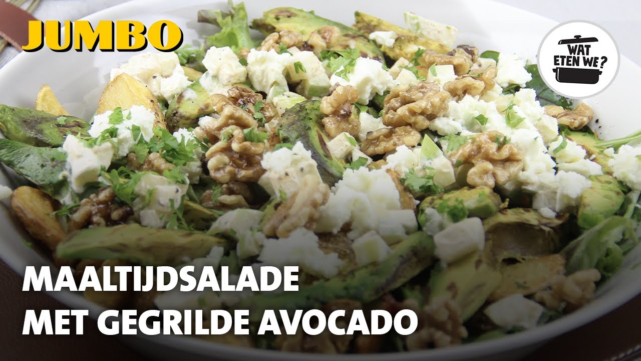 Wat eten we? Maaltijdsalade met gegrilde avocado