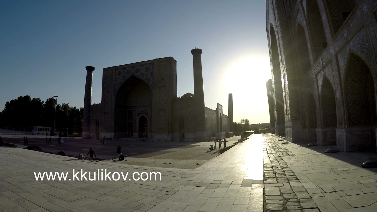 Samarkand inUzbekistan Registan Square during sunset